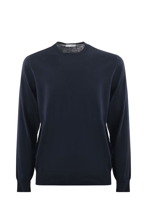 Paolo Pecora Sweater in Cotton Yarn - Dark Blue PAOLO PECORA |  | A001 F1006685